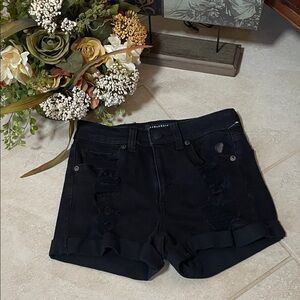 ⚓️ AEROPOSTALE Lil black HOT Shorts ladies SZ 2 Yes she has pockets/Distressed